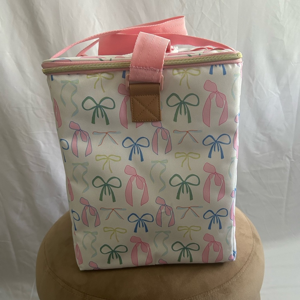 *New* Fit + Fresh Pink and Colorful Bow Design Soft-Sided Cooler - Picture 7 of 16